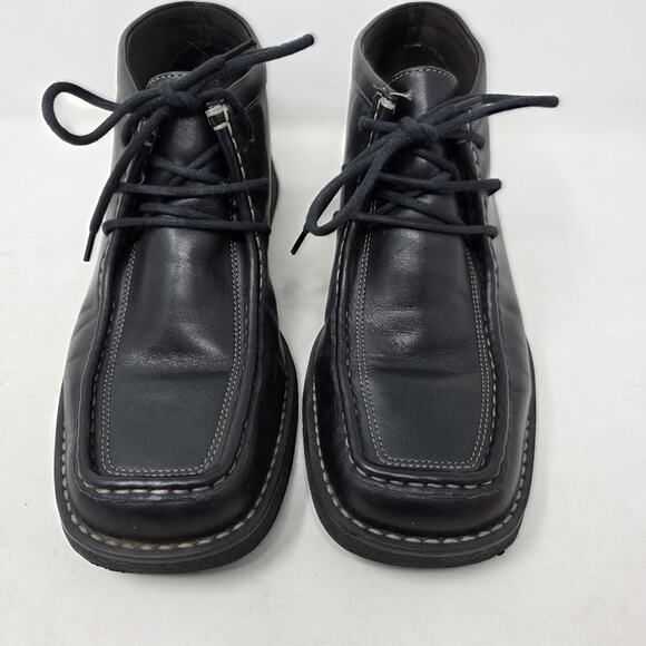 Vintage Bass Womens Toren / Wallabee / Chukka Boot Black Leather Size 8 M - Picture 3 of 12